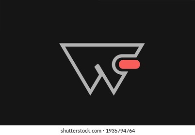 grey pink letter W alphabet logo icon design. Geometric style for business company and corporate identity