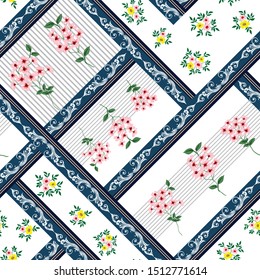 grey and pink small flowers pattern on bandanna background