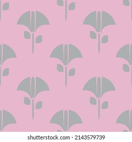 Grey and pink vector seamless geometric shapes repeat pattern
