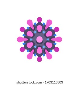 Grey and pink virus flat icon. SARS-CoV-2 novel coronavirus vector illustration