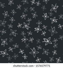 Grey Pinwheel icon isolated seamless pattern on black background. Windmill toy icon.  Vector Illustration