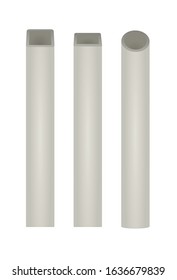 Grey pipe tubes set. vector illustration