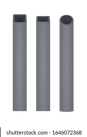 Grey pipe tubes set. vector illustration