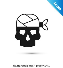 Grey Pirate captain icon isolated on white background.  Vector
