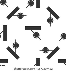 Grey Pirate eye patch icon isolated seamless pattern on white background. Pirate accessory.  Vector Illustration