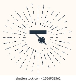 Grey Pirate eye patch icon isolated on beige background. Pirate accessory. Abstract circle random dots. Vector Illustration