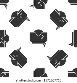 Grey Pirate hat icon isolated seamless pattern on white background.  Vector Illustration