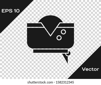 Grey Pirate hat icon isolated on transparent background.  Vector Illustration