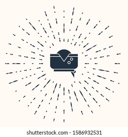 Grey Pirate hat icon isolated on beige background. Abstract circle random dots. Vector Illustration
