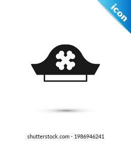 Grey Pirate hat icon isolated on white background.  Vector