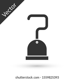 Grey Pirate hook icon isolated on white background.  Vector Illustration