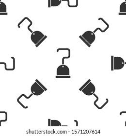 Grey Pirate hook icon isolated seamless pattern on white background.  Vector Illustration