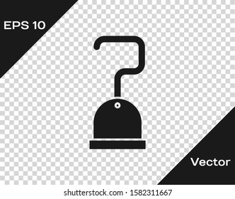 Grey Pirate hook icon isolated on transparent background.  Vector Illustration