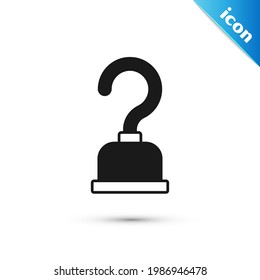 Icono de gancho pirata gris aislado en fondo blanco.  Vector
