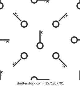 Grey Pirate key icon isolated seamless pattern on white background.  Vector Illustration
