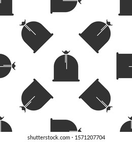 Grey Pirate sack icon isolated seamless pattern on white background.  Vector Illustration