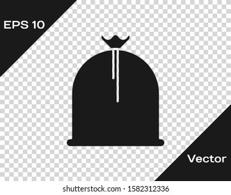 Grey Pirate sack icon isolated on transparent background.  Vector Illustration