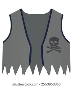 Grey pirate vest. vector illustration