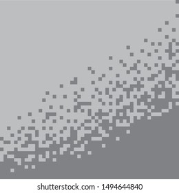 Grey pixel background. Vector illustration for your graphic design. Abstract geometric background.
