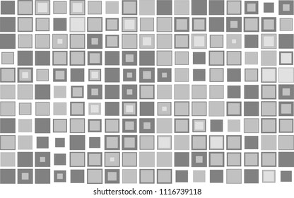 Grey pixel poster. Banner gray squares mosaic. Abstract background pattern for design. Monochrome halftone effect. Abstract grunge textures. Vector illustration of eps10.