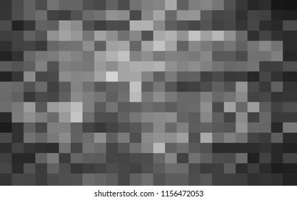 Grey pixel poster. Banner gray squares mosaic. Abstract background pattern for design. Monochrome halftone effect. Abstract grunge textures. Vector illustration of eps10.