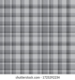 Grey Plaid, checkered, tartan seamless pattern suitable for fashion textiles and graphics