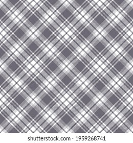 Grey plaid pattern vector. Seamless herringbone tartan check graphic vector for flannel shirt, skirt, throw, scarf, other modern spring summer autumn winter everyday fashion textile print.