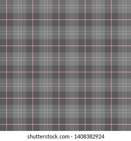 Grey plaid seamless pattern. Vector background