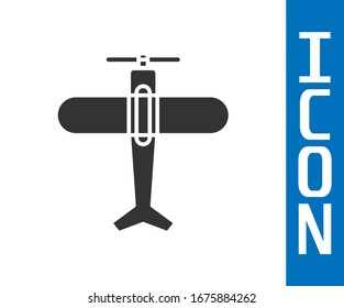 Grey Plane icon isolated on white background. Flying airplane icon. Airliner sign.  Vector Illustration