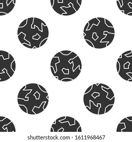 Grey Planet Earth icon isolated seamless pattern on white background.  Vector Illustration