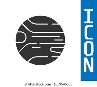 Grey Planet icon isolated on white background.  Vector