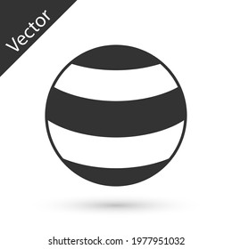 Grey Planet icon isolated on white background.  Vector