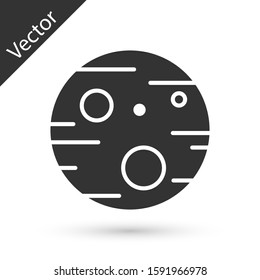 Grey Planet Mars icon isolated on white background.  Vector Illustration