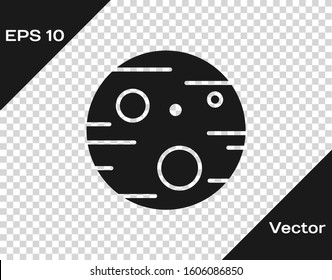 Grey Planet Mars icon isolated on transparent background.  Vector Illustration