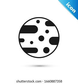 Grey Planet Mars icon isolated on white background.  Vector Illustration