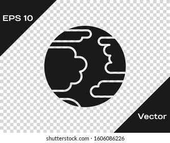 Grey Planet Mercury icon isolated on transparent background.  Vector Illustration