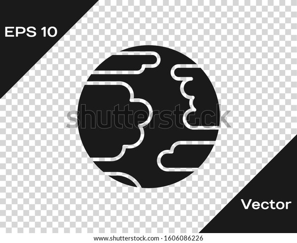 Grey Planet Mercury icon isolated on\
transparent background.  Vector\
Illustration