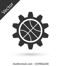 Grey Planning strategy concept icon isolated on white background. Basketball cup formation and tactic.  Vector Illustration