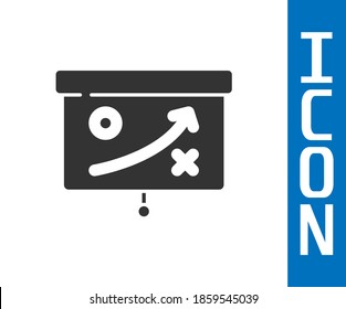 Grey Planning strategy concept icon isolated on white background. Cup formation and tactic.  Vector