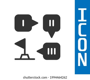 Grey Planning strategy concept icon isolated on white background. Formation and tactic.  Vector