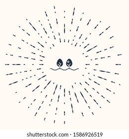 Grey Plant icon isolated on beige background. Abstract circle random dots. Vector Illustration