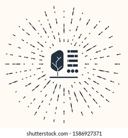 Grey Plant status icon isolated on beige background. Abstract circle random dots. Vector Illustration