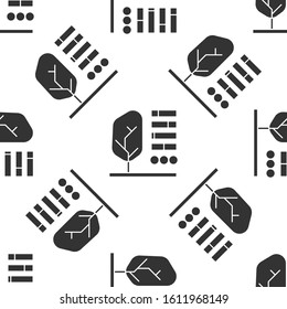 Grey Plant status icon isolated seamless pattern on white background.  Vector Illustration