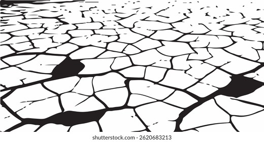 Grey plaster facade house wall with dark cracks.White black grey wall, floor with cracks, texture background.White Surface Texture In Pieces.Grey plaster facade house wall with dark cracks