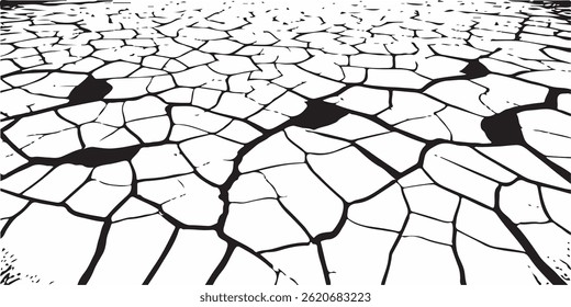 Grey plaster facade house wall with dark cracks.White black grey wall, floor with cracks, texture background.White Surface Texture In Pieces.Grey plaster facade house wall with dark cracks