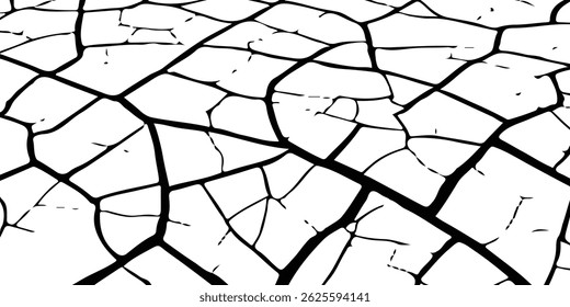 Grey plaster facade house wall with dark cracks.White black grey wall, floor with cracks, texture background