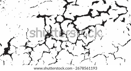 Grey plaster facade house wall with dark cracks. White black grey wall, floor with cracks, texture background.

