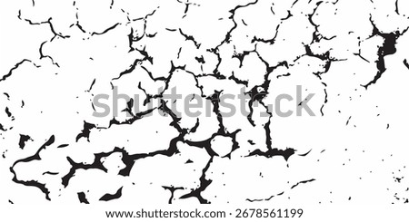 Grey plaster facade house wall with dark cracks. White black grey wall, floor with cracks, texture background.

