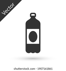 Icono de botella de cerveza de plástico gris aislado en fondo blanco. Vector.