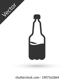 Grey Plastic beer bottle icon isolated on white background. Vector.